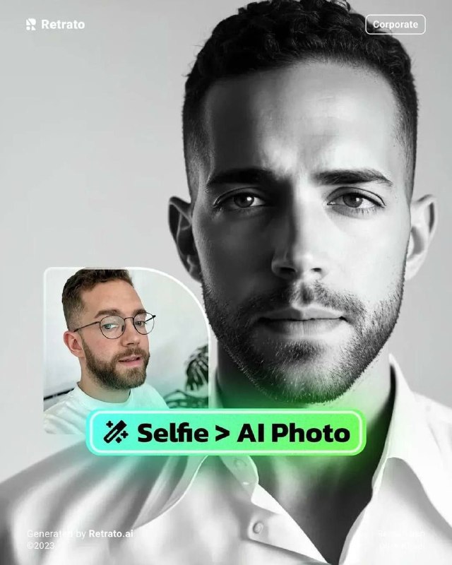 Полезный сервис на заметку: Retrato превращает простое селфи в профессиональное фото за два клика.Не
