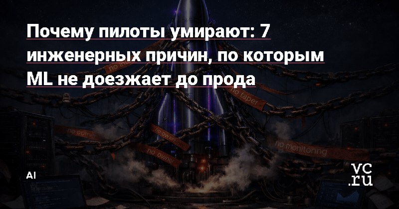 Мы подготовили большую статью о главной боли корпоративного ИИОт 60 до 85% ML-проектов в enterprise-